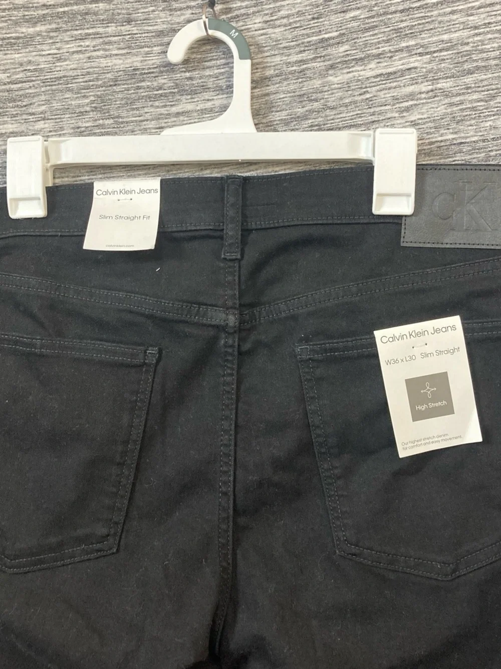Calvin Klein Men's Slim Straight Jeans in Black